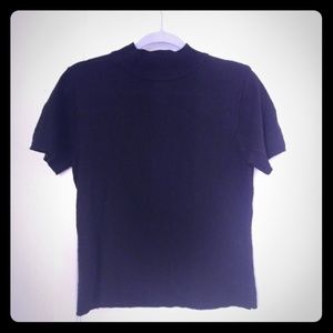 Petite Black short sleeve sweater